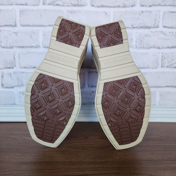 Converse Chuck 70 Wedge Square Platform Hi Leather 8.5 Women Shoes Brown A08247C - Picture 7 of 10